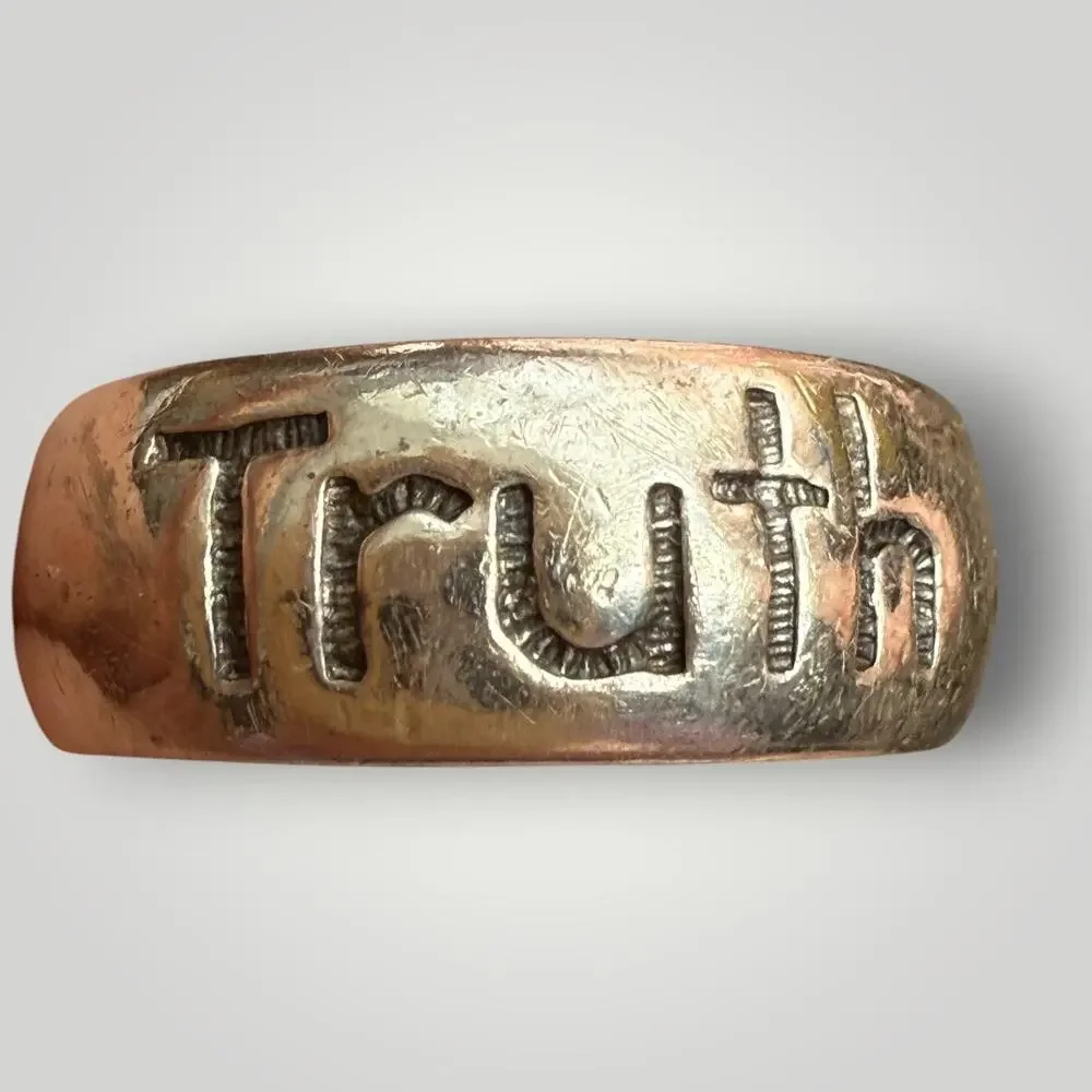 Vintage 925 Sterling Silver “Truth” Ring Size 6 - Picture 3 of 5
